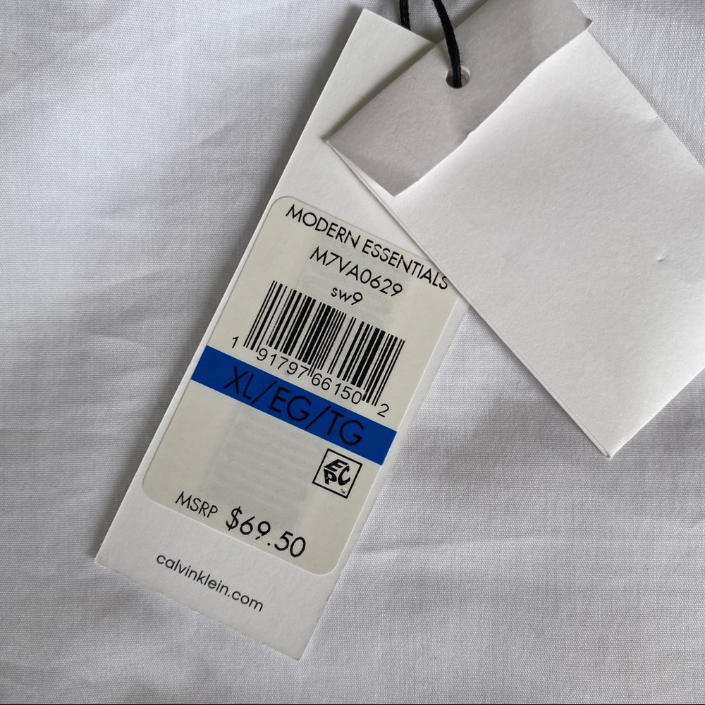 Calvin Klein White Poplin Ruffle Sleeve Blouse XL NWT Summer Chic - Picture 7 of 10